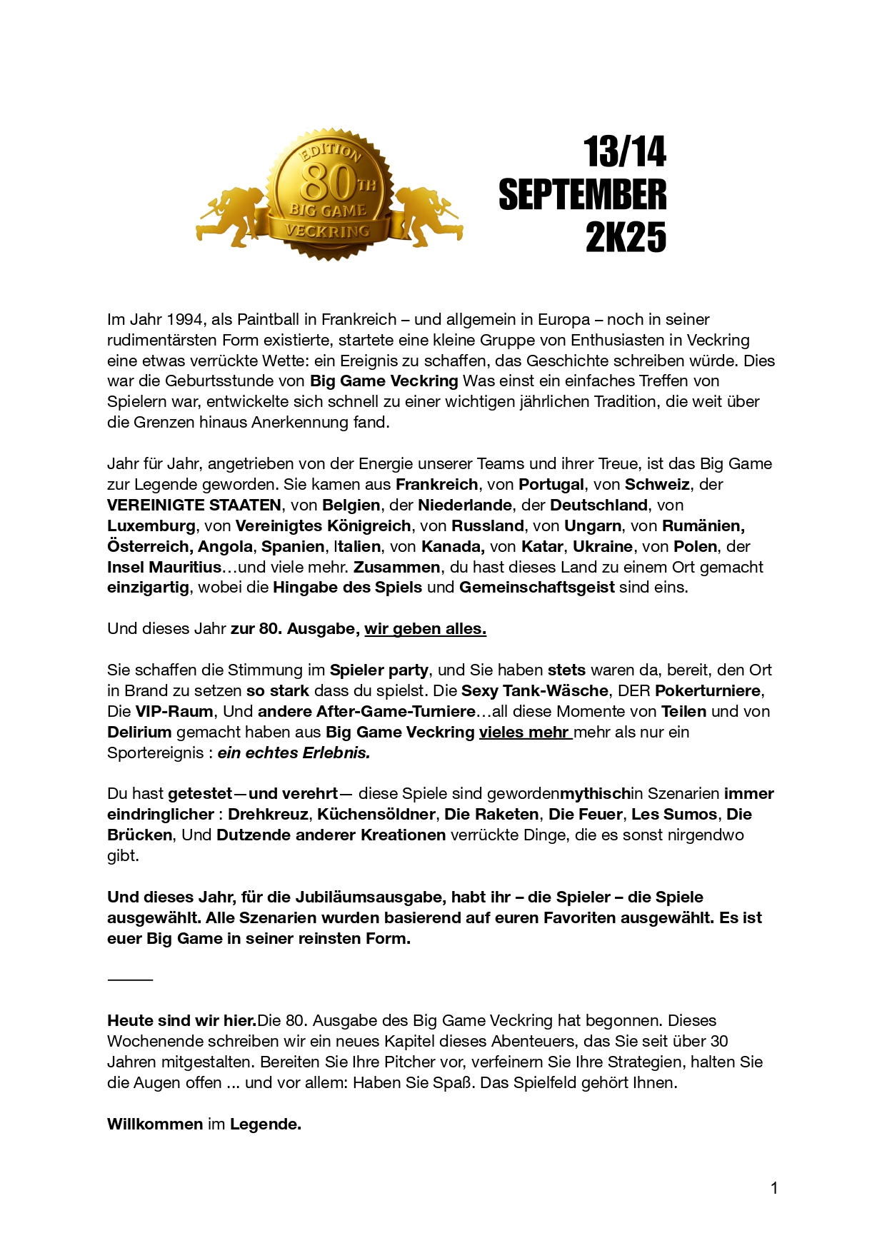 Programm — Seite 1